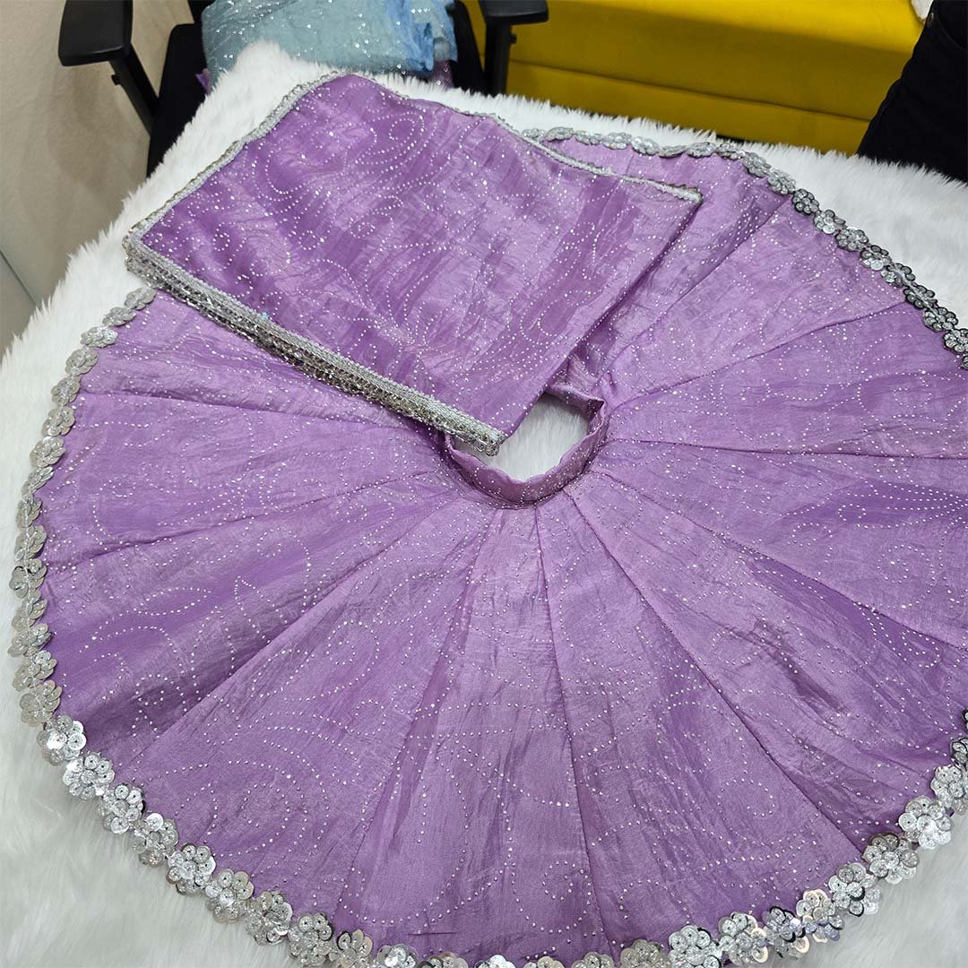 Lavender Colour Radha Krishna Poshak hover