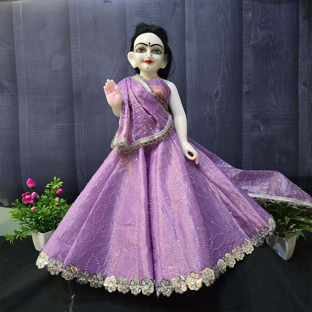 Lavender Colour Radha Krishna Poshak